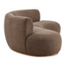 Modway Rialta 2 Piece Curved Slub Weave Fabric Sectional Sofa in Mocha - angled view