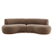 Modway Rialta 2 Piece Curved Slub Weave Fabric Sectional Sofa in Mocha - detail view
