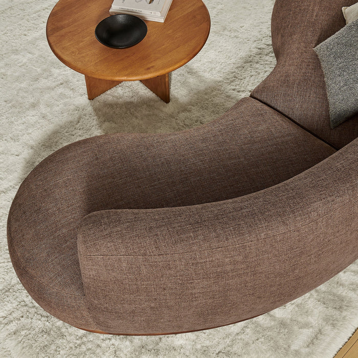 Modway Rialta 2 Piece Curved Slub Weave Fabric Sectional Sofa in Mocha - lifestyle view 16