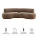 Modway Rialta 2 Piece Curved Slub Weave Fabric Sectional Sofa in Mocha - dimensions and specifications