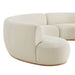 Modway Rialta 3 Piece Curved Slub Weave Fabric Sectional Sofa in Ecru - lifestyle view