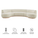 Modway Rialta 3 Piece Curved Slub Weave Fabric Sectional Sofa in Ecru - dimensions and specifications