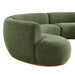 Modway Rialta 3 Piece Curved Slub Weave Fabric Sectional Sofa in Foliage - lifestyle view