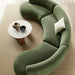 Modway Rialta 3 Piece Curved Slub Weave Fabric Sectional Sofa in Foliage - lifestyle view 17
