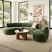 Modway Rialta 3 Piece Curved Slub Weave Fabric Sectional Sofa in Foliage - lifestyle view 20