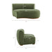 Modway Rialta 3 Piece Curved Slub Weave Fabric Sectional Sofa in Foliage - dimensions and specifications 29