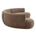 Modway Rialta 3 Piece Curved Slub Weave Fabric Sectional Sofa in Mocha - angled view