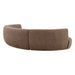 Modway Rialta 3 Piece Curved Slub Weave Fabric Sectional Sofa in Mocha - side view