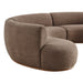 Modway Rialta 3 Piece Curved Slub Weave Fabric Sectional Sofa in Mocha - lifestyle view