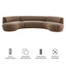 Modway Rialta 3 Piece Curved Slub Weave Fabric Sectional Sofa in Mocha - dimensions and specifications