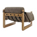 Modway Sorelle Upholstered Fabric Sling Lounge Chair in Dark Brown Earth - side view