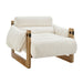 Modway Sorelle Upholstered Fabric Sling Lounge Chair in Oak Cream - front view