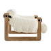 Modway Sorelle Upholstered Fabric Sling Lounge Chair in Oak Cream - angled view