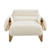 Modway Sorelle Upholstered Fabric Sling Lounge Chair in Oak Cream - detail view