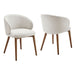 Modway Anelle Upholstered Fabric Dining Chairs Set of 2 in Linen - front view