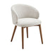Modway Anelle Upholstered Fabric Dining Chairs Set of 2 in Linen - angled view
