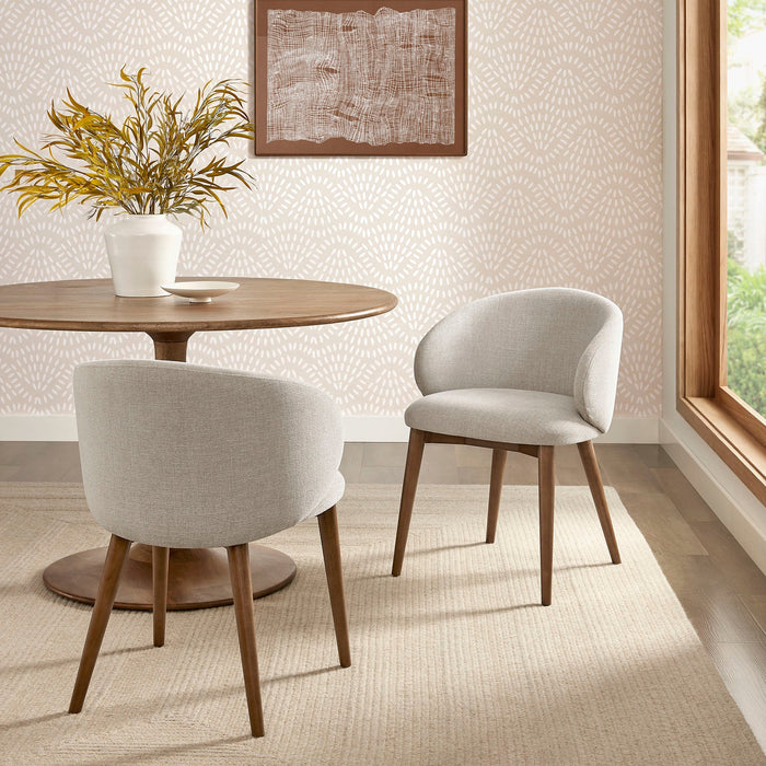 Modway Anelle Upholstered Fabric Dining Chairs Set of 2 in Linen - lifestyle view 15