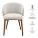 Modway Anelle Upholstered Fabric Dining Chairs Set of 2 in Linen - dimensions and specifications