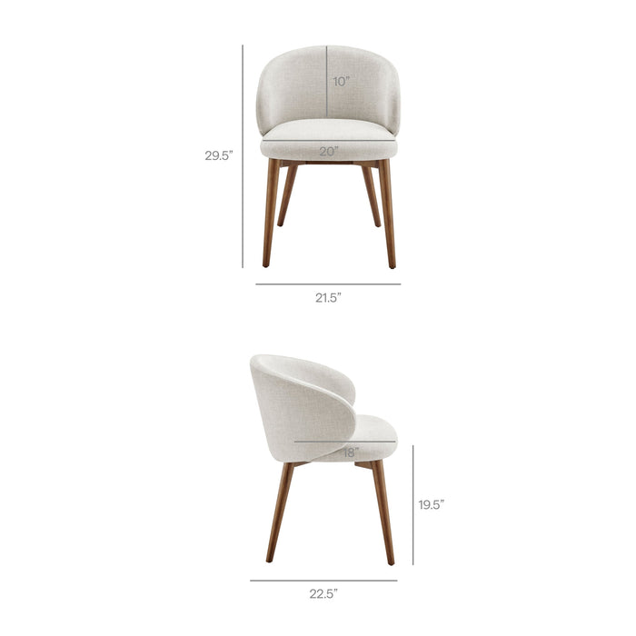Modway Anelle Upholstered Fabric Dining Chairs Set of 2 in Linen - dimensions and specifications 18
