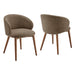 Modway Anelle Upholstered Fabric Dining Chairs Set of 2 in Mocha - front view