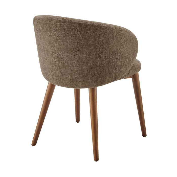 Modway Anelle Upholstered Fabric Dining Chairs Set of 2 in Mocha - detail view