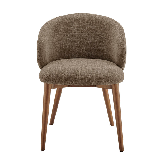 Modway Anelle Upholstered Fabric Dining Chairs Set of 2 in Mocha - lifestyle view