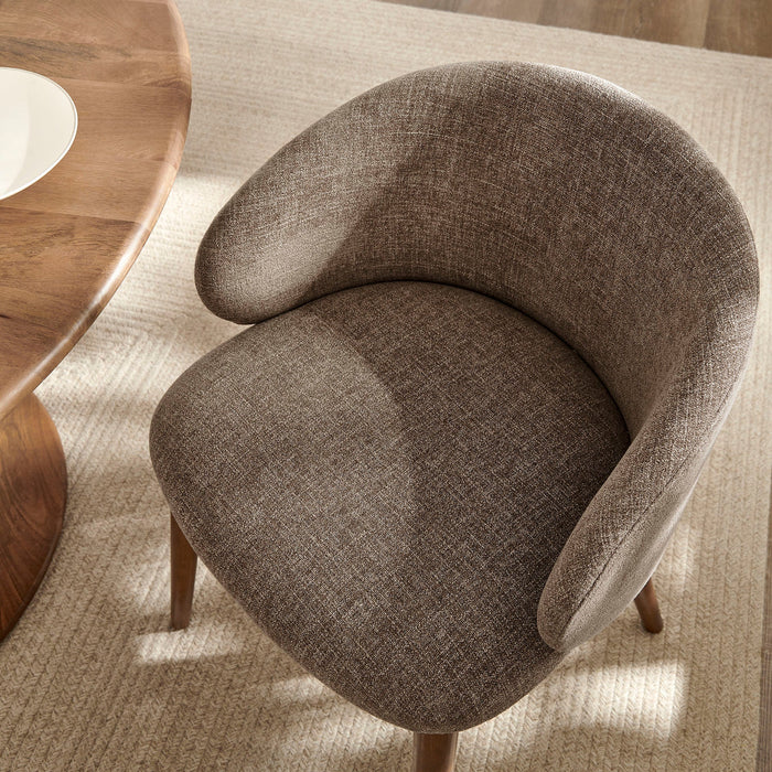 Modway Anelle Upholstered Fabric Dining Chairs Set of 2 in Mocha - lifestyle view 14