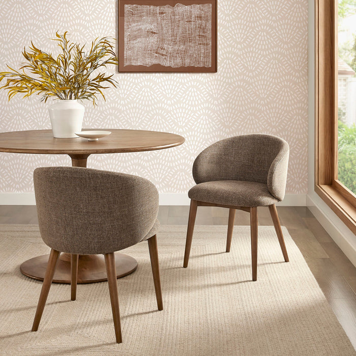 Modway Anelle Upholstered Fabric Dining Chairs Set of 2 in Mocha - lifestyle view 16