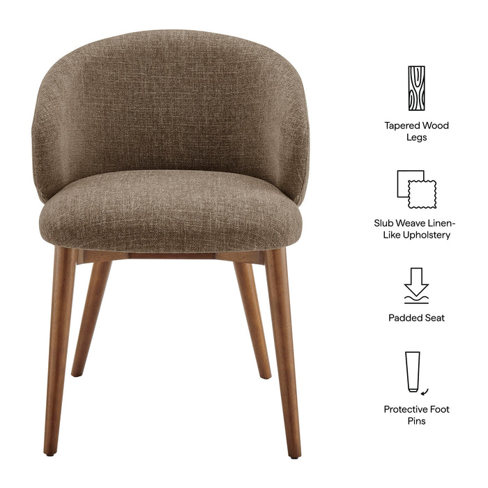 Modway Anelle Upholstered Fabric Dining Chairs Set of 2 in Mocha - dimensions and specifications