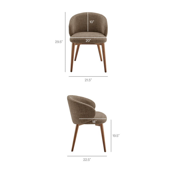 Modway Anelle Upholstered Fabric Dining Chairs Set of 2 in Mocha - dimensions and specifications 20