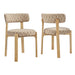 Modway Marsha Retro Upholstered Fabric Dining Chairs Set of 2 in Mineral - front view
