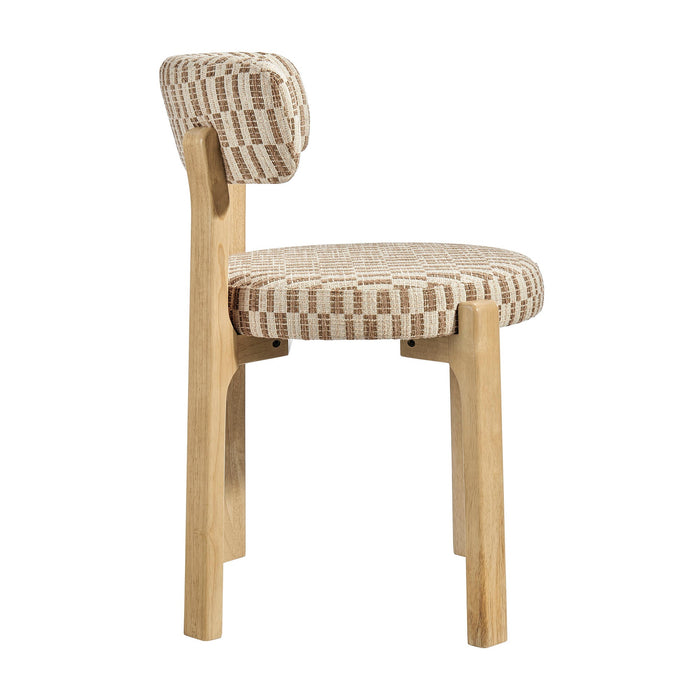 Modway Marsha Retro Upholstered Fabric Dining Chairs Set of 2 in Mineral - side view