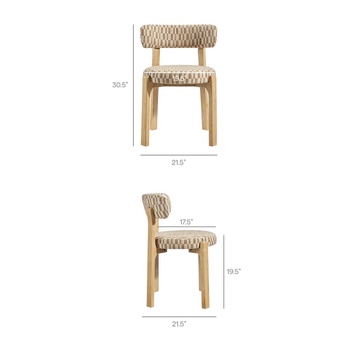 Modway Marsha Retro Upholstered Fabric Dining Chairs Set of 2 in Mineral - dimensions and specifications 20