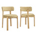 Modway Marsha Retro Upholstered Fabric Dining Chairs Set of 2 in Sunrise - front view