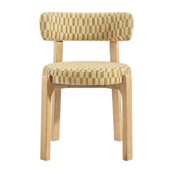 Modway Marsha Retro Upholstered Fabric Dining Chairs Set of 2 in Sunrise - lifestyle view