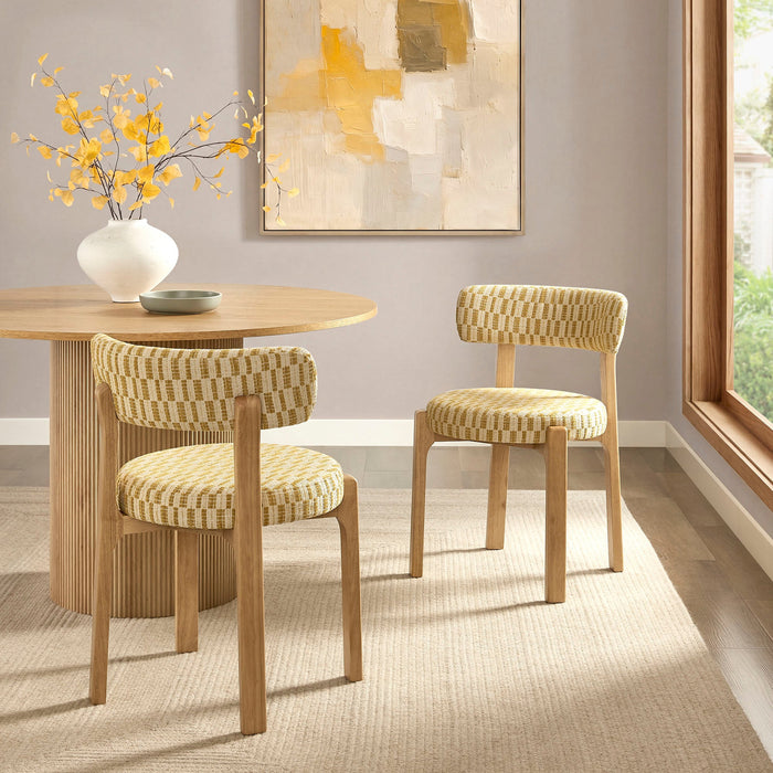 Modway Marsha Retro Upholstered Fabric Dining Chairs Set of 2 in Sunrise - lifestyle view 15