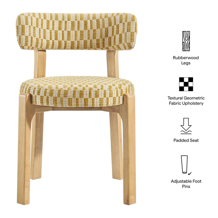 Modway Marsha Retro Upholstered Fabric Dining Chairs Set of 2 in Sunrise - dimensions and specifications