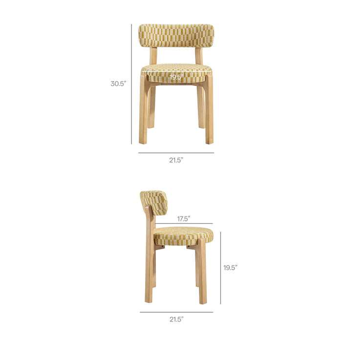 Modway Marsha Retro Upholstered Fabric Dining Chairs Set of 2 in Sunrise - dimensions and specifications 18