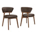 Modway Daphne Vegan Leather Dining Chairs Set of 2 in Espresso - front view