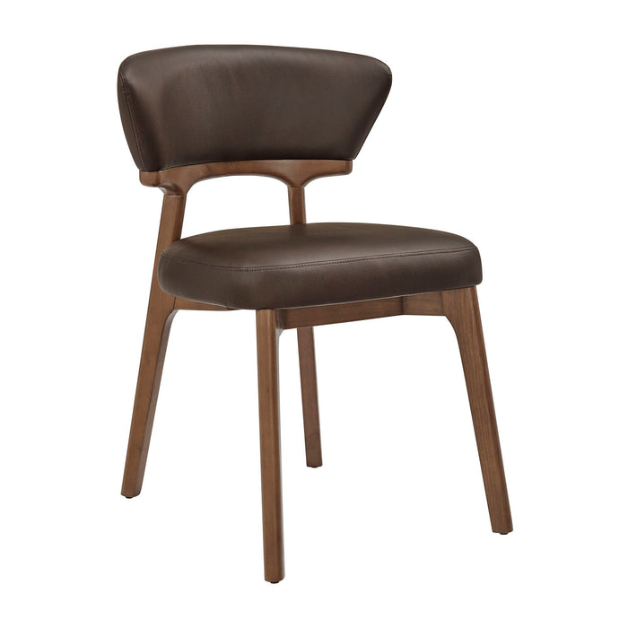 Modway Daphne Vegan Leather Dining Chairs Set of 2 in Espresso - angled view