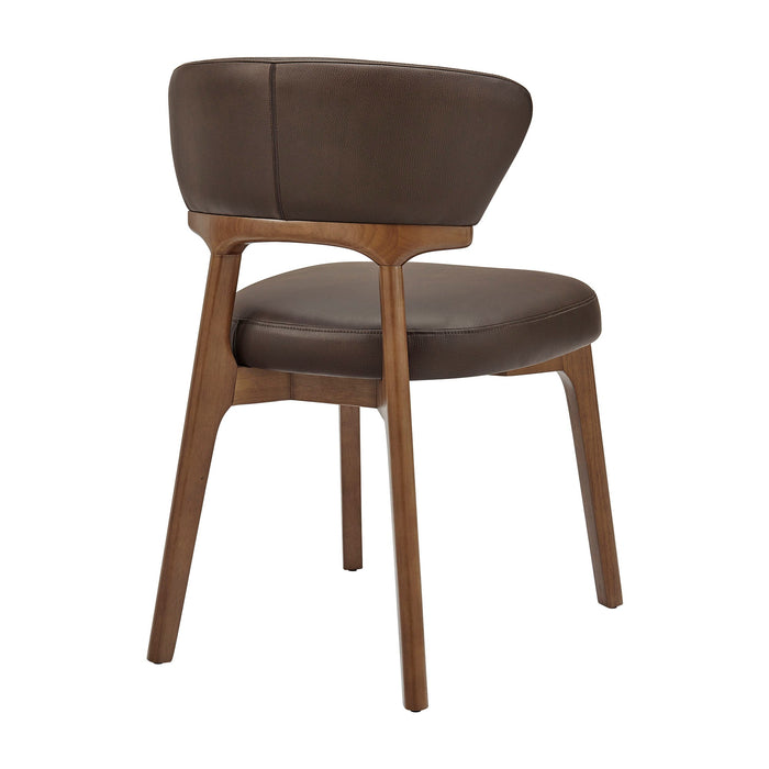 Modway Daphne Vegan Leather Dining Chairs Set of 2 in Espresso - detail view