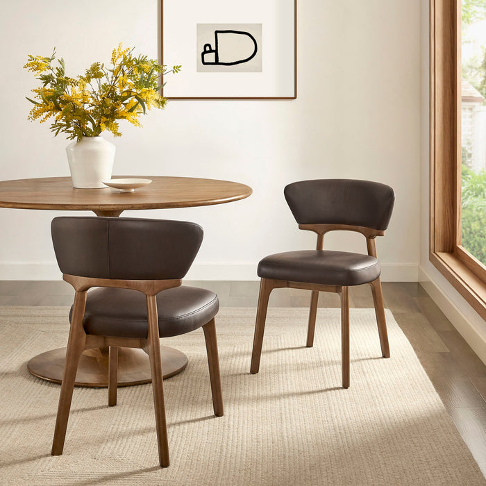 Modway Daphne Vegan Leather Dining Chairs Set of 2 in Espresso - lifestyle view 16