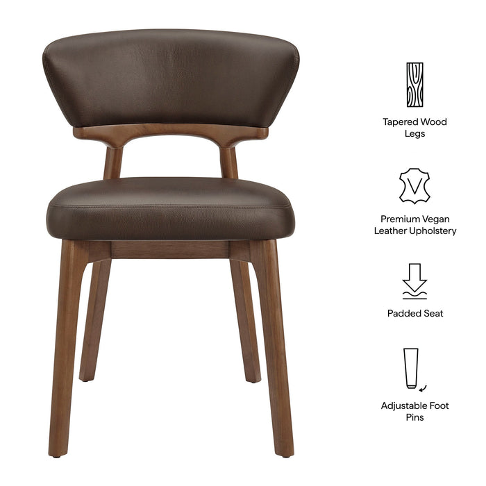 Modway Daphne Vegan Leather Dining Chairs Set of 2 in Espresso - dimensions and specifications