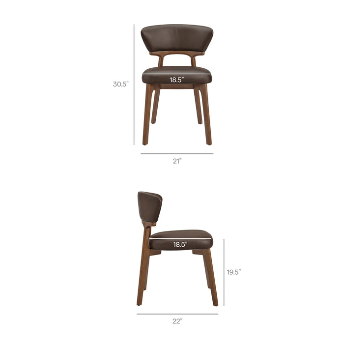 Modway Daphne Vegan Leather Dining Chairs Set of 2 in Espresso - dimensions and specifications 20