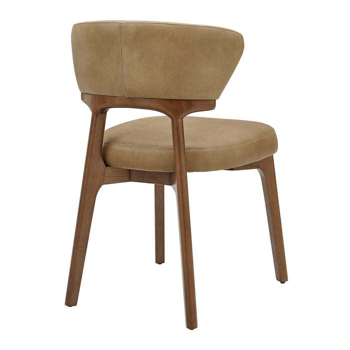 Modway Daphne Vegan Leather Dining Chairs Set of 2 in Toast - detail view