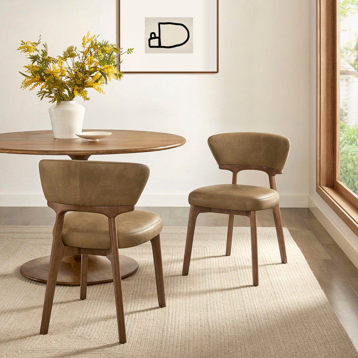 Modway Daphne Vegan Leather Dining Chairs Set of 2 in Toast - lifestyle view 15