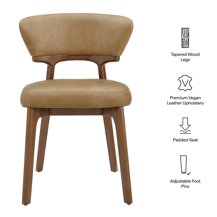 Modway Daphne Vegan Leather Dining Chairs Set of 2 in Toast - dimensions and specifications