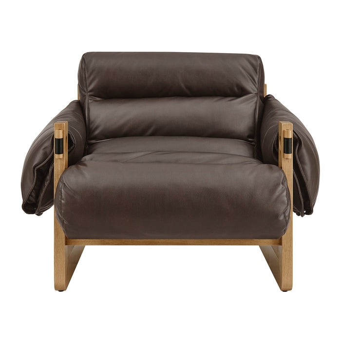 Modway Sorelle Vegan Leather Sling Lounge Chair in Espresso - detail view