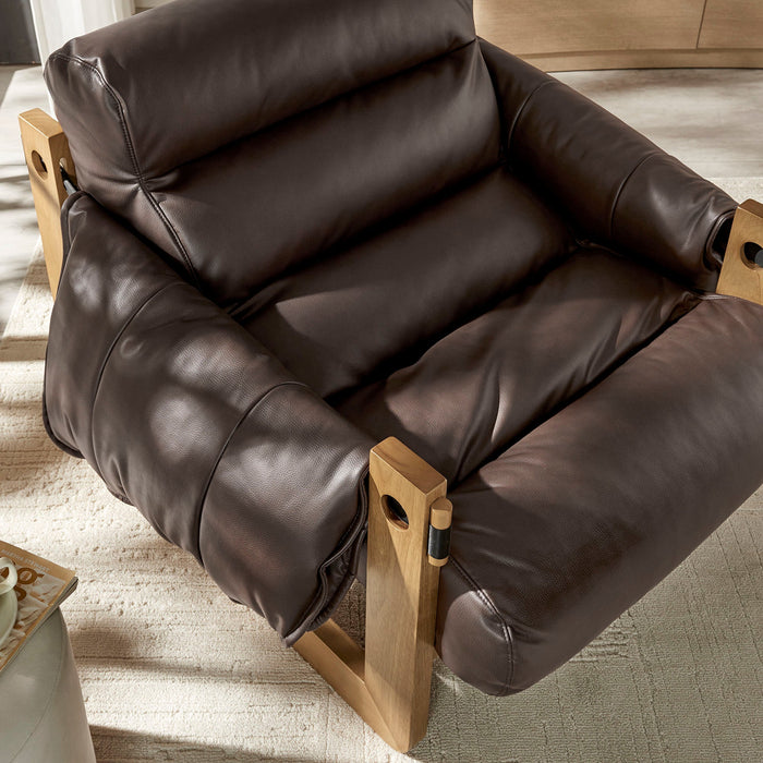 Modway Sorelle Vegan Leather Sling Lounge Chair in Espresso - lifestyle view 12
