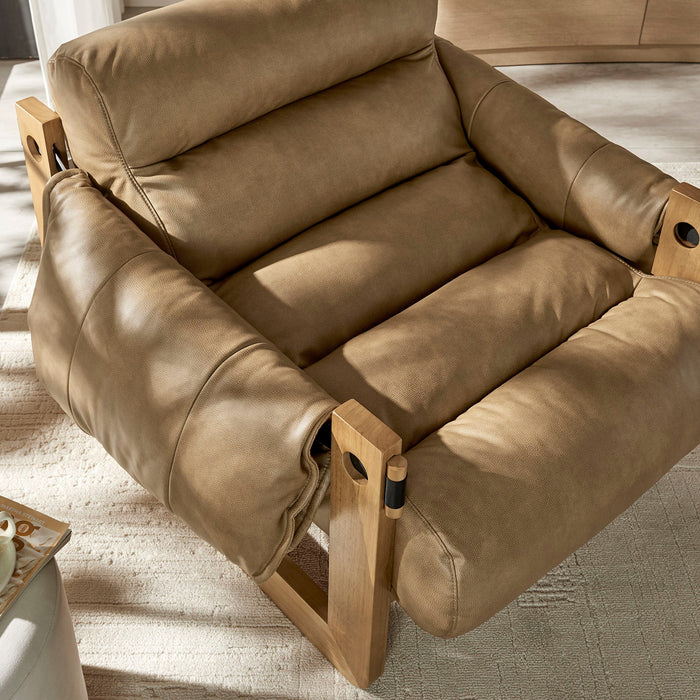 Modway Sorelle Vegan Leather Sling Lounge Chair in Toast - lifestyle view 11
